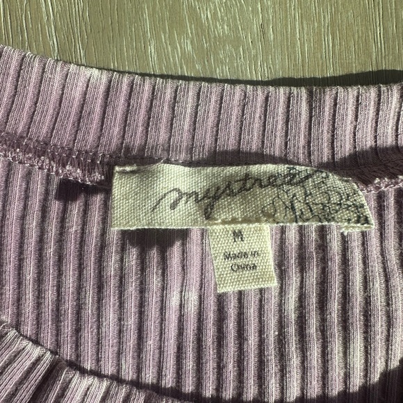 FRECKLED POPPY Purple Ribbed Mineral Wash Short Sleev Tee Dress - Medium - Picture 7 of 9